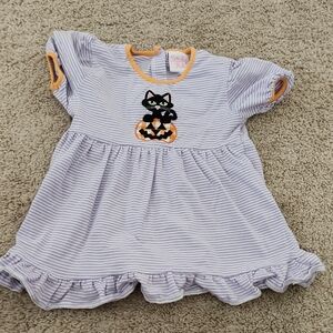 Stitchy Fish Halloween Dress with Cat and Pumpkin